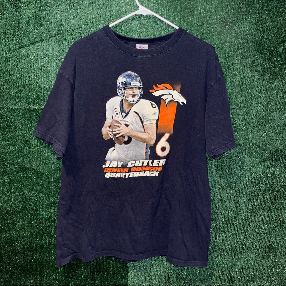 Denver Broncos Vintage Y2K Jay Cutler Navy Blue Shirt XL NFL tag Colorado